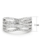 MA3W1546 - Rhodium Brass Ring with AAA Grade CZ  in Clear
