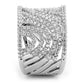 MA3W1548 - Rhodium Brass Ring with AAA Grade CZ  in Clear