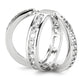 MA3W1549 - Rhodium Brass Ring with AAA Grade CZ  in Clear