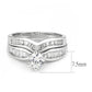 MA3W1552 - Rhodium Brass Ring with AAA Grade CZ  in Clear