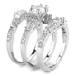 MA3W1553 - Rhodium Brass Ring with AAA Grade CZ  in Clear