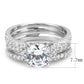 MA3W1554 - Rhodium Brass Ring with AAA Grade CZ  in Clear