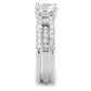 MA3W1554 - Rhodium Brass Ring with AAA Grade CZ  in Clear