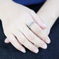 MA3W1555 - Rhodium Brass Ring with AAA Grade CZ  in Clear