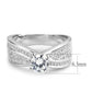MA3W1559 - Rhodium Brass Ring with AAA Grade CZ  in Clear