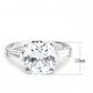 MA3W1561 - Rhodium Brass Ring with AAA Grade CZ  in Clear