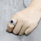 MA3W1562 - Rhodium Brass Ring with Synthetic Spinel in London Blue