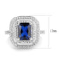 MA3W1565 - Rhodium Brass Ring with Synthetic Spinel in London Blue