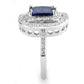 MA3W1565 - Rhodium Brass Ring with Synthetic Spinel in London Blue