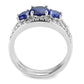 MA3W1566 - Rhodium Brass Ring with Synthetic Spinel in London Blue