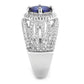 MA3W1567 - Rhodium Brass Ring with Synthetic Spinel in London Blue