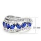 MA3W1569 - Rhodium Brass Ring with Synthetic Spinel in London Blue
