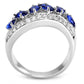 MA3W1569 - Rhodium Brass Ring with Synthetic Spinel in London Blue