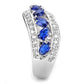 MA3W1569 - Rhodium Brass Ring with Synthetic Spinel in London Blue