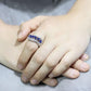 MA3W1569 - Rhodium Brass Ring with Synthetic Spinel in London Blue