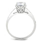 MA3W1573 - Rhodium Brass Ring with AAA Grade CZ  in Clear