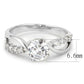 MA3W1574 - Rhodium Brass Ring with AAA Grade CZ  in Clear