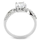 MA3W1574 - Rhodium Brass Ring with AAA Grade CZ  in Clear