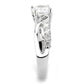 MA3W1574 - Rhodium Brass Ring with AAA Grade CZ  in Clear