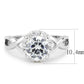 MA3W1575 - Rhodium Brass Ring with AAA Grade CZ  in Clear