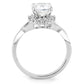 MA3W1575 - Rhodium Brass Ring with AAA Grade CZ  in Clear