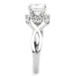 MA3W1575 - Rhodium Brass Ring with AAA Grade CZ  in Clear