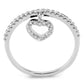 MA3W1579 - Rhodium Brass Ring with AAA Grade CZ  in Clear