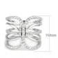 MA3W1580 - Rhodium Brass Ring with AAA Grade CZ  in Clear