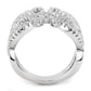MA3W1581 - Rhodium Brass Ring with AAA Grade CZ  in Clear
