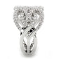 MA3W1581 - Rhodium Brass Ring with AAA Grade CZ  in Clear
