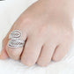 MA3W1582 - Rhodium Brass Ring with AAA Grade CZ  in Clear