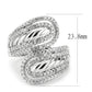 MA3W1582 - Rhodium Brass Ring with AAA Grade CZ  in Clear
