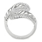 MA3W1582 - Rhodium Brass Ring with AAA Grade CZ  in Clear
