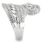 MA3W1582 - Rhodium Brass Ring with AAA Grade CZ  in Clear