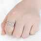 MA3W1583 - Rhodium Brass Ring with AAA Grade CZ  in Clear