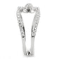 MA3W1583 - Rhodium Brass Ring with AAA Grade CZ  in Clear
