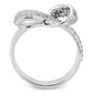 MA3W1585 - Rhodium Brass Ring with AAA Grade CZ  in Clear