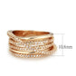 MA3W1586 - Rose Gold Brass Ring with AAA Grade CZ  in Clear