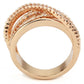 MA3W1586 - Rose Gold Brass Ring with AAA Grade CZ  in Clear