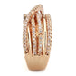 MA3W1586 - Rose Gold Brass Ring with AAA Grade CZ  in Clear