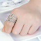 MA3W1587 - Rhodium Brass Ring with AAA Grade CZ  in Clear