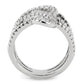 MA3W1587 - Rhodium Brass Ring with AAA Grade CZ  in Clear