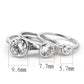 MA3W1590 - Rhodium Brass Ring with AAA Grade CZ  in Clear
