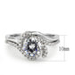 MA3W1591 - Rhodium Brass Ring with AAA Grade CZ  in Clear