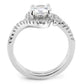 MA3W1591 - Rhodium Brass Ring with AAA Grade CZ  in Clear