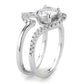 MA3W1591 - Rhodium Brass Ring with AAA Grade CZ  in Clear