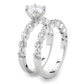 MA3W1593 - Rhodium Brass Ring with AAA Grade CZ  in Clear