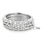 MA3W1595 - Rhodium Brass Ring with AAA Grade CZ  in Clear
