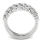 MA3W1595 - Rhodium Brass Ring with AAA Grade CZ  in Clear