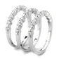 MA3W1595 - Rhodium Brass Ring with AAA Grade CZ  in Clear
